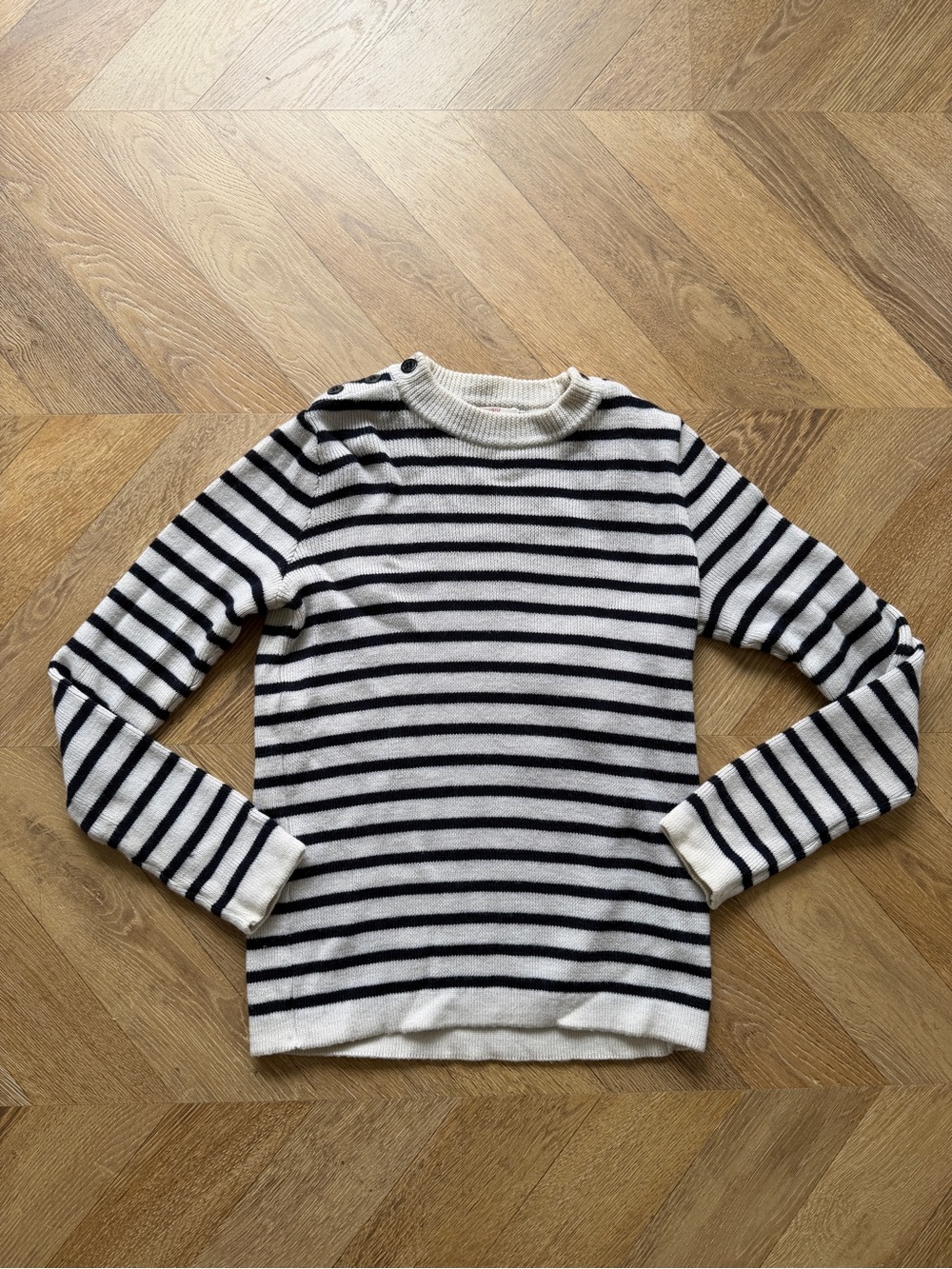 Black & White Striped Wool Sweater